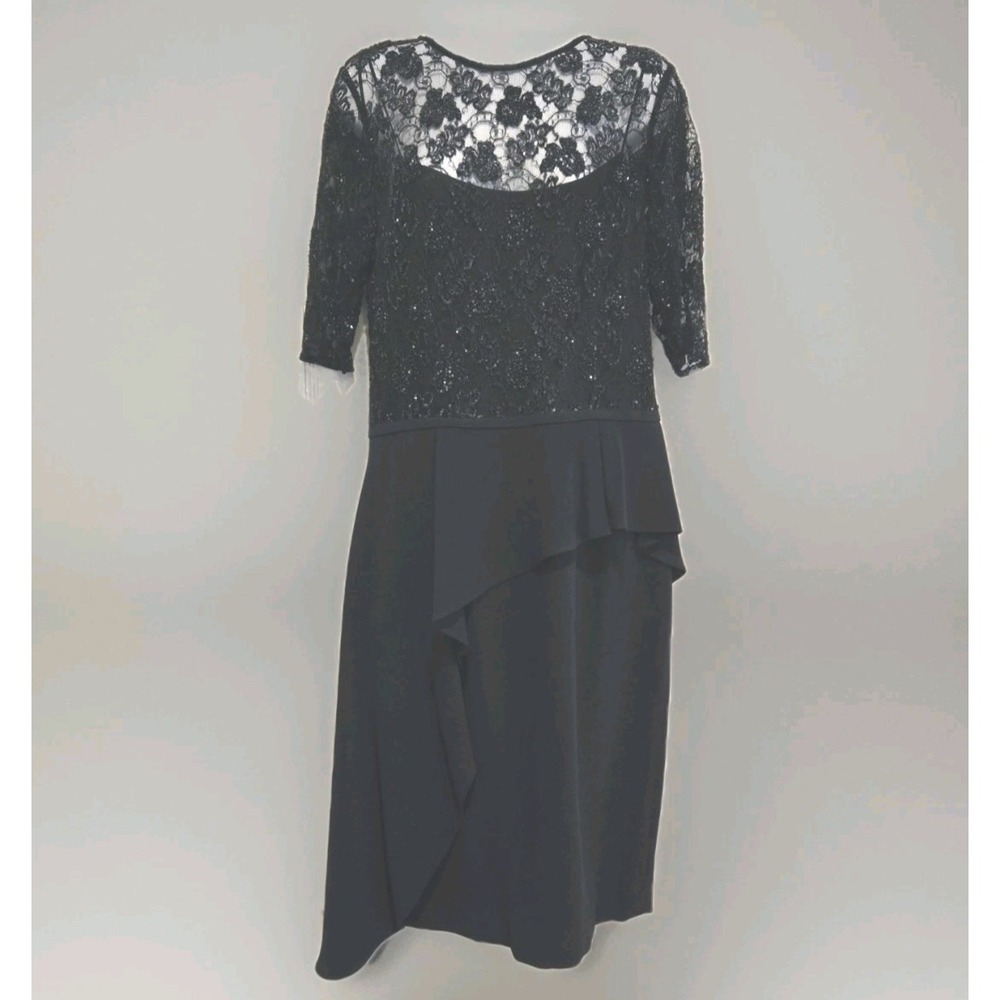 Teri Jon Rickie Freeman Dress Sequin Lace Bodice Cocktail Formal Size 12